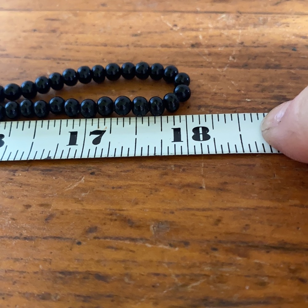 Black Small Round Stone Single Strand Necklace - image 3